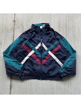90s Striped Windbreaker